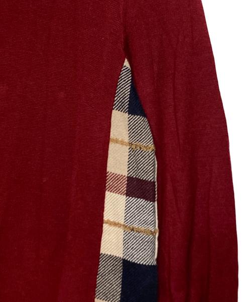BLUE LABEL CRESTBRIDGE（ブルーレーベルクレストブリッジ）BLUE LABEL CRESTBRIDGE (ブルーレーベルクレストブリッジ) ミラノリブニットワンピース バーガンディー サイズ:36の古着・服飾アイテム