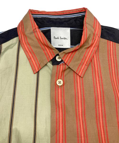 PAUL SMITH（ポールスミス）PAUL SMITH (ポールスミス) ミックスアップ ストライプ オーバーシルエット シャツ ベージュ サイズ:Mの古着・服飾アイテム