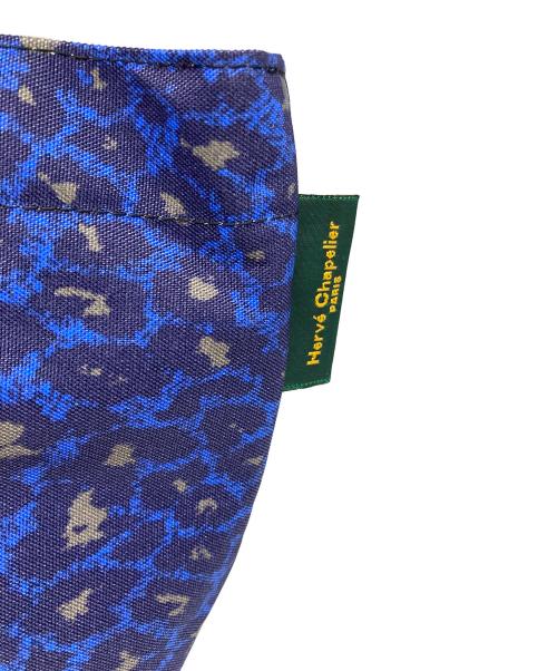 Herve Chapelier（エルベシャプリエ）Herve Chapelier (エルベシャプリエ) ヒョウ柄ナイロン舟型トート ブルーの古着・服飾アイテム