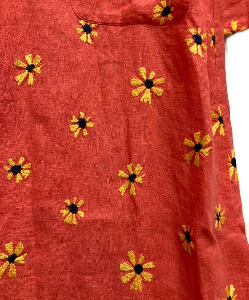 nimo（ニモ）nimo (ニモ) リネン刺繍カフタンワンピース オレンジ サイズ:XSの古着・服飾アイテム