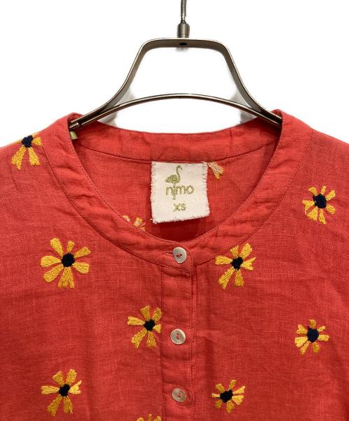 nimo（ニモ）nimo (ニモ) リネン刺繍カフタンワンピース オレンジ サイズ:XSの古着・服飾アイテム