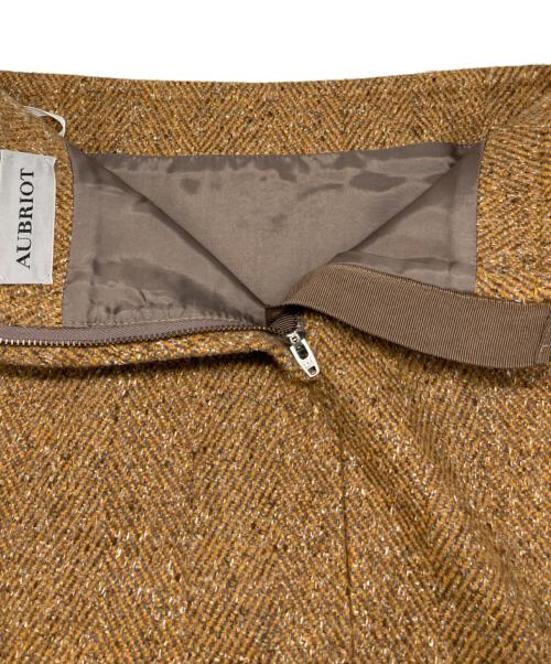 AUBRIOT（オブリオ）AUBRIOT (オブリオ) シルク混ネップツイード ミニスカート ブラウン サイズ:2の古着・服飾アイテム