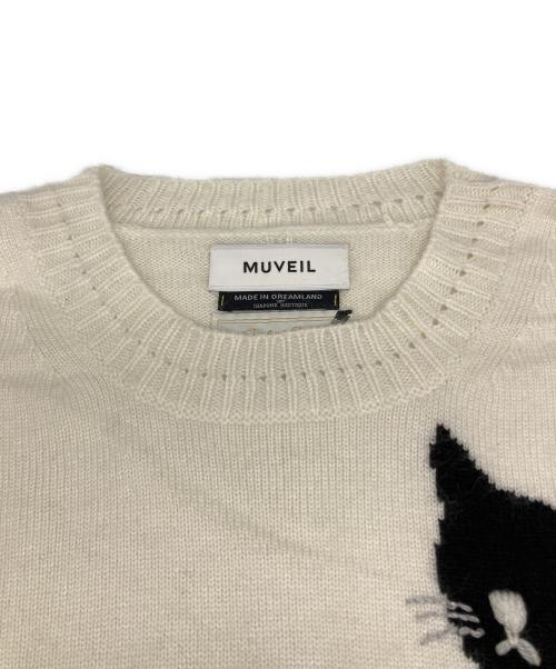 MUVEIL（ミュベール）MUVEIL (ミュベール) ネコインターシャニット ホワイト サイズ:36の古着・服飾アイテム