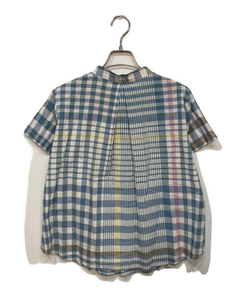 Pal'las Palace（パラスパレス）PAL'LAS PALACE (パラスパレス) あべこべグレンチェックシャツ ブルー サイズ:Sの古着・服飾アイテム