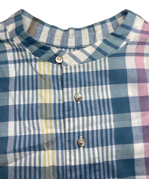 Pal'las Palace（パラスパレス）PAL'LAS PALACE (パラスパレス) あべこべグレンチェックシャツ ブルー サイズ:Sの古着・服飾アイテム