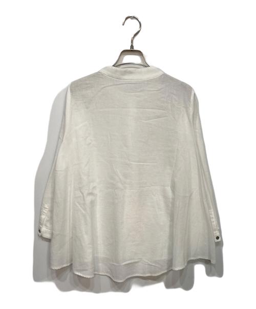 Pal'las Palace（パラスパレス）PAL'LAS PALACE (パラスパレス) ワッシャーガーゼボトル衿フレアシャツ ホワイト サイズ:Sの古着・服飾アイテム