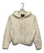 the Barnnetザ バーネット）の古着「Boen Cable Knit Zip-Up Hoodie」｜ホワイト