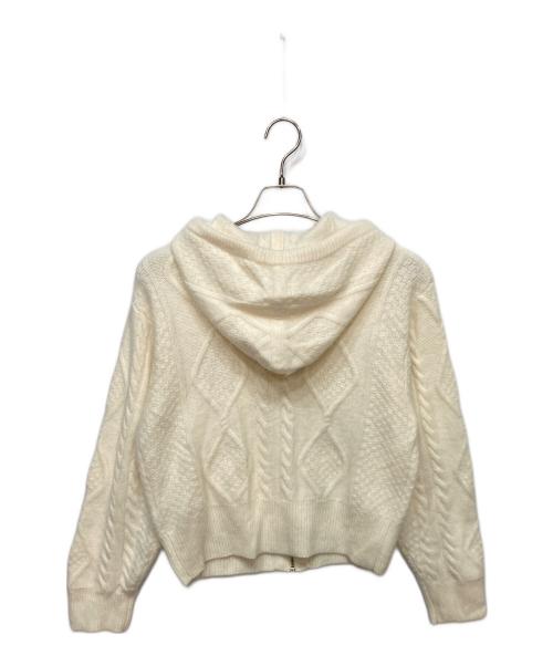 the Barnnet（ザ バーネット）The Barnnet (ザ バーネット) Boen Cable Knit Zip-Up Hoodie ホワイト サイズ:FREEの古着・服飾アイテム