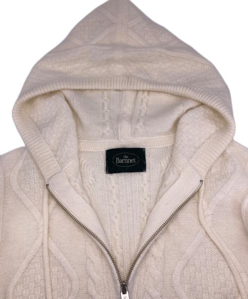 the Barnnet（ザ バーネット）The Barnnet (ザ バーネット) Boen Cable Knit Zip-Up Hoodie ホワイト サイズ:FREEの古着・服飾アイテム