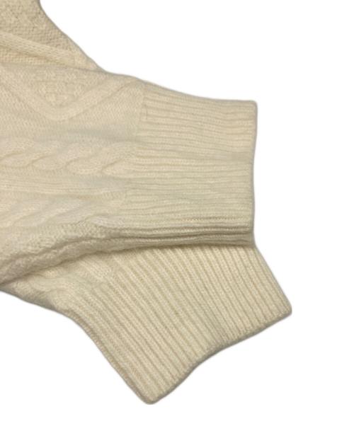 the Barnnet（ザ バーネット）The Barnnet (ザ バーネット) Boen Cable Knit Zip-Up Hoodie ホワイト サイズ:FREEの古着・服飾アイテム