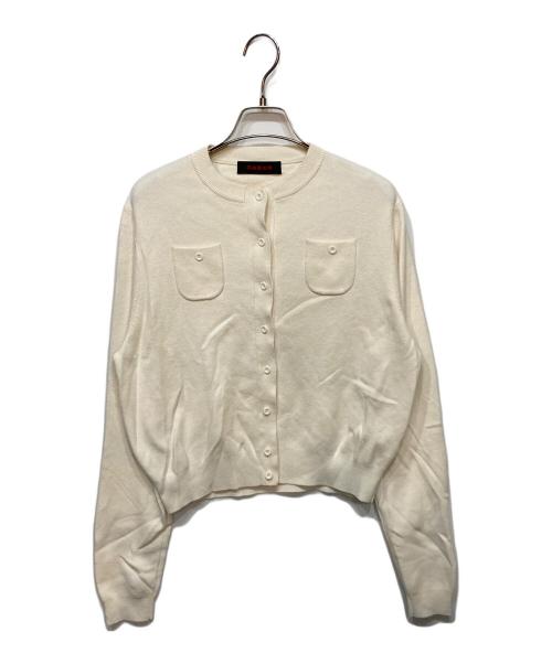 CABAN（キャバン）CABaN (キャバン) コットンカシミヤ クルーネックカーディガン ホワイト サイズ:Sの古着・服飾アイテム