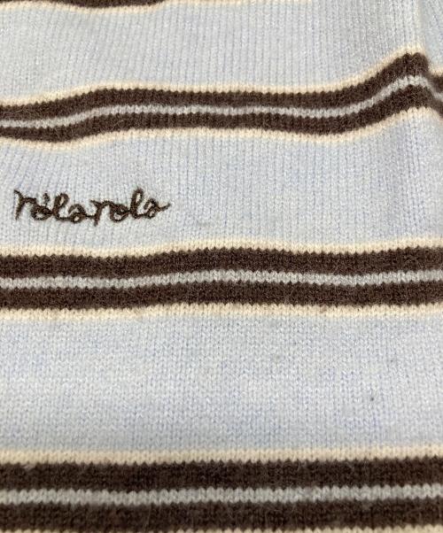 rolarola（ロラロラ）rolarola (ロラロラ) ONE OFF SHOULDER STRIPE CARDIGAN ブルー サイズ:FREEの古着・服飾アイテム