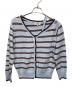 rolarola（ロラロラ）の古着「ONE OFF SHOULDER STRIPE CARDIGAN」｜ブルー