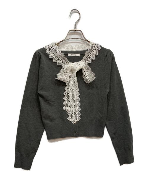 Snidel（スナイデル）Snidel (スナイデル) レース ボウタイ カーディガン グレー サイズ:Fの古着・服飾アイテム