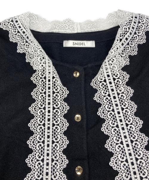 Snidel（スナイデル）Snidel (スナイデル) レースボウタイカーディガン ブラック サイズ:F 未使用品の古着・服飾アイテム