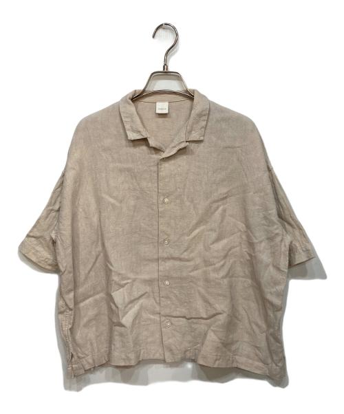 KAGURE（カグレ）KAGURE (カグレ) リネンラミーオープンカラーシャツ ベージュ サイズ:FREEの古着・服飾アイテム