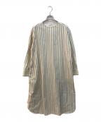 KAGUREカグレ）の古着「ストライプクルーネックワンピース」｜アイボリー