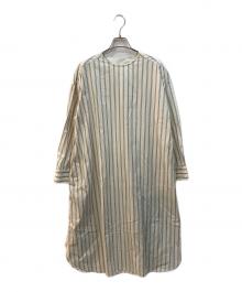 KAGURE（カグレ）の古着「ストライプクルーネックワンピース」｜アイボリー