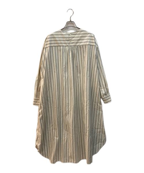 KAGURE（カグレ）KAGURE (カグレ) ストライプクルーネックワンピース アイボリー サイズ:FREEの古着・服飾アイテム