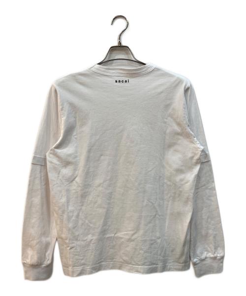 sacai（サカイ）sacai (サカイ) ON&ON&ON ロンT ホワイト サイズ:2の古着・服飾アイテム