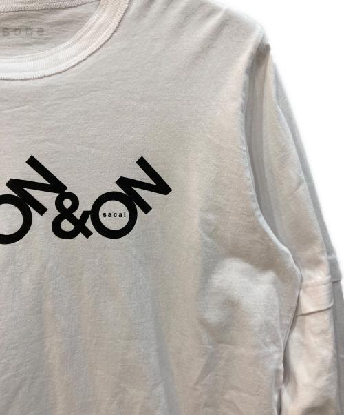 sacai（サカイ）sacai (サカイ) ON&ON&ON ロンT ホワイト サイズ:2の古着・服飾アイテム