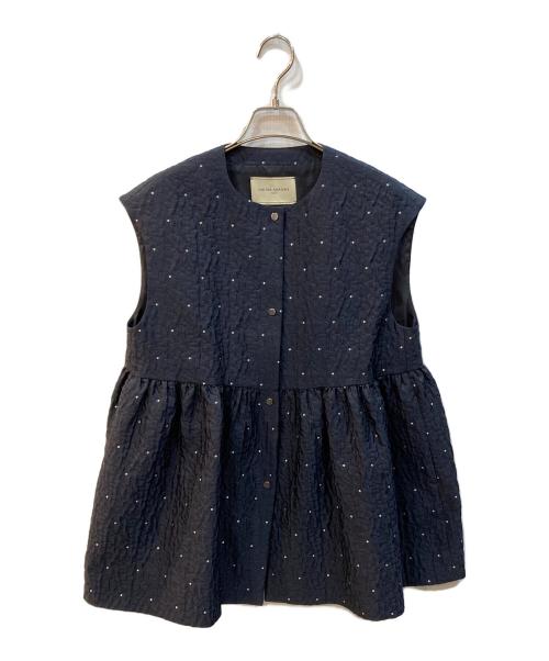 UNITED ARROWS（ユナイテッドアローズ）UNITED ARROWS (ユナイテッドアローズ) エアリー ドットジャカード ベスト ネイビー サイズ:サイズ詳細参照の古着・服飾アイテム