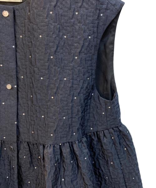 UNITED ARROWS（ユナイテッドアローズ）UNITED ARROWS (ユナイテッドアローズ) エアリー ドットジャカード ベスト ネイビー サイズ:サイズ詳細参照の古着・服飾アイテム