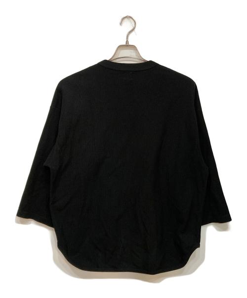 blurhms ROOTSTOCK（ブラームスルーツストック）blurhms ROOTSTOCK (ブラームスルーツストック) Rough&Smooth Thermal Baseball Tee ブラック サイズ:2の古着・服飾アイテム