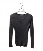 BATONERバトナ―）の古着「SOLID WOOL RIB BOAT NECK」｜グレー