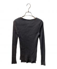 BATONER（バトナ―）の古着「SOLID WOOL RIB BOAT NECK」｜グレー