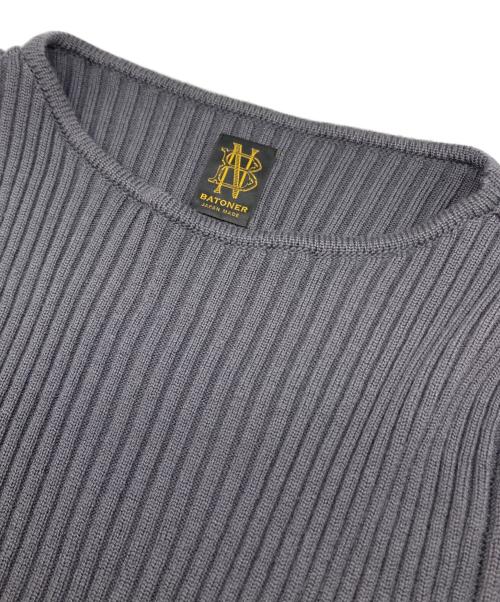 BATONER（バトナ―）BATONER (バトナ―) SOLID WOOL RIB BOAT NECK グレー サイズ:1の古着・服飾アイテム