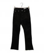 holidayホリデー）の古着「DAMAGE DENIM HIGH WAIST SKINNY FLARE PANTS」｜ブラック
