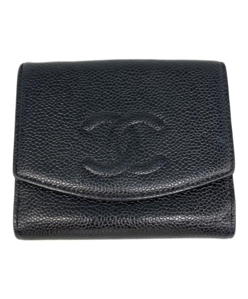 CHANEL（シャネル）CHANEL (シャネル) キャビアスキン2つ折り財布の古着・服飾アイテム