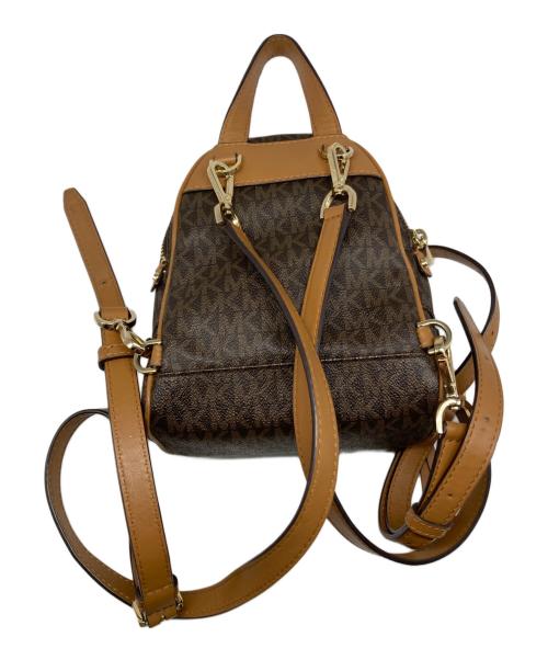 MICHAEL KORS（マイケル・コース）MICHAEL KORS (マイケル・コース) RHEA ZIP ロゴ バックパック XS ブラウンの古着・服飾アイテム