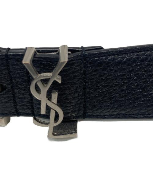 Saint Laurent Paris（サンローランパリ）Saint Laurent Paris (サンローランパリ) YSLロゴ レザーベルト ブラックの古着・服飾アイテム