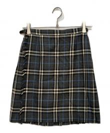 BURBERRY BLUE LABEL（バーバリー ブルー レーベル）の古着「チェックラップスカート」｜グレー
