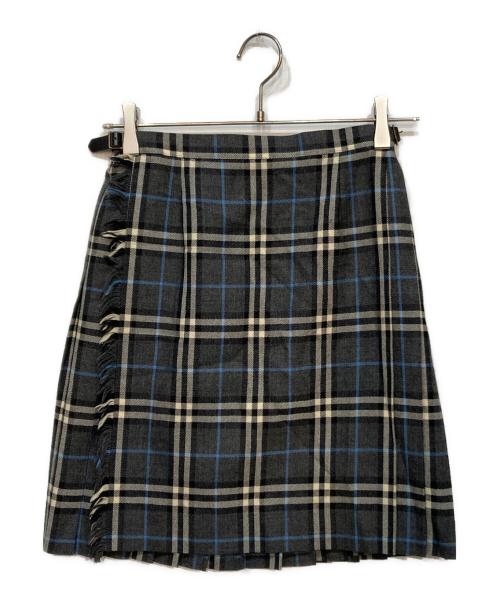 BURBERRY BLUE LABEL（バーバリー ブルー レーベル）BURBERRY BLUE LABEL (バーバリー ブルー レーベル) チェックラップスカート グレー サイズ:Ｓの古着・服飾アイテム
