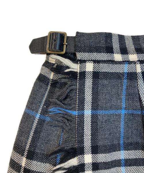 BURBERRY BLUE LABEL（バーバリー ブルー レーベル）BURBERRY BLUE LABEL (バーバリー ブルー レーベル) チェックラップスカート グレー サイズ:Ｓの古着・服飾アイテム