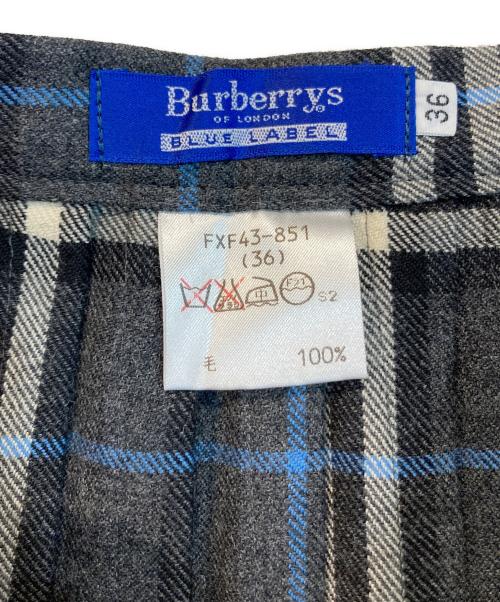BURBERRY BLUE LABEL（バーバリー ブルー レーベル）BURBERRY BLUE LABEL (バーバリー ブルー レーベル) チェックラップスカート グレー サイズ:Ｓの古着・服飾アイテム
