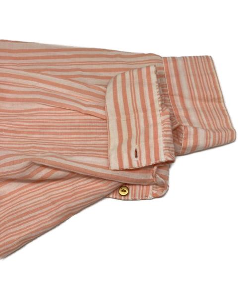 sara mallika（サラマリカ）sara mallika (サラマリカ) COTTON STRIPE RIBBON SHIRTS スコットン マルチストライプ ワンピース オレンジ サイズ:実寸参照の古着・服飾アイテム