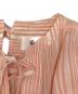 中古・古着 sara mallika (サラマリカ) COTTON STRIPE RIBBON SHIRTS スコットン マルチストライプ ワンピース オレンジ サイズ:実寸参照：7000円