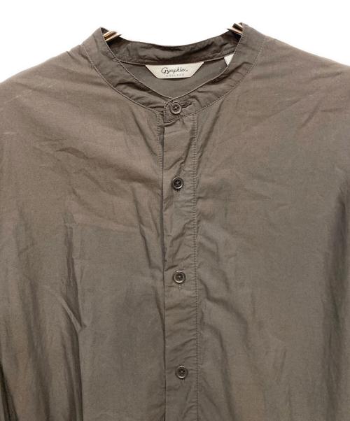 Gymphlex（ジムフレックス）Gymphlex (ジムフレックス) バンドカラーティアードワンピース ブラウン サイズ:14の古着・服飾アイテム