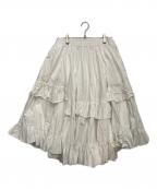 COMME des GARCONS GIRLコムデギャルソンガール）の古着「ギャザー スカート」｜ホワイト