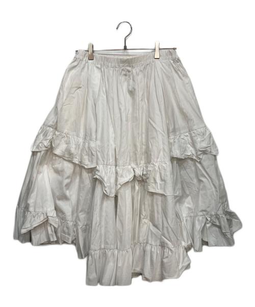 COMME des GARCONS GIRL（コムデギャルソンガール）COMME des GARCONS GIRL (コムデギャルソンガール) ギャザー スカート ホワイト サイズ:Mの古着・服飾アイテム