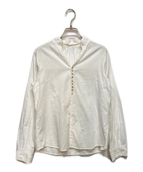Pal'las Palace（パラスパレス）Pal'las Palace (パラスパレス) ローン二重織 スタンド襟 シャツ ホワイト サイズ:3の古着・服飾アイテム