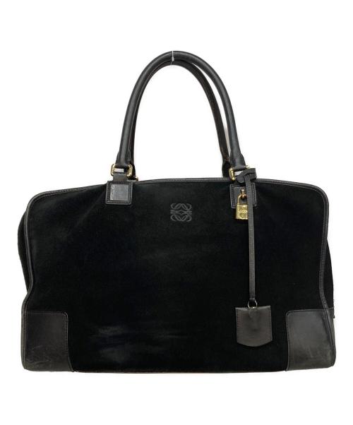 LOEWE（ロエベ）LOEWE (ロエベ) スエードボストンバッグ ブラックの古着・服飾アイテム