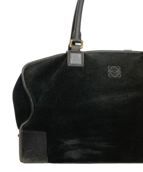 LOEWE（ロエベ）LOEWE (ロエベ) スエードボストンバッグ ブラックの古着・服飾アイテム