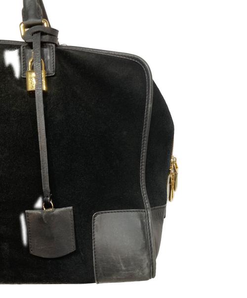 LOEWE（ロエベ）LOEWE (ロエベ) スエードボストンバッグ ブラックの古着・服飾アイテム
