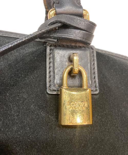 LOEWE（ロエベ）LOEWE (ロエベ) スエードボストンバッグ ブラックの古着・服飾アイテム