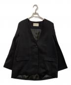 Lourenローレン）の古着「slit sleeve no collar jacket」｜ネイビー